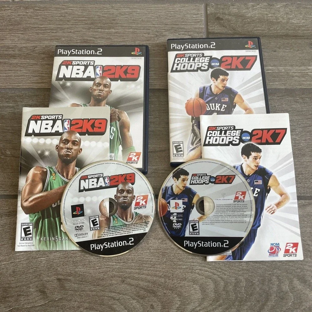 NBA 2K9 NCAA 2K7 Sony PlayStation 2 PS2 COMPLETE MANUAL TESTED